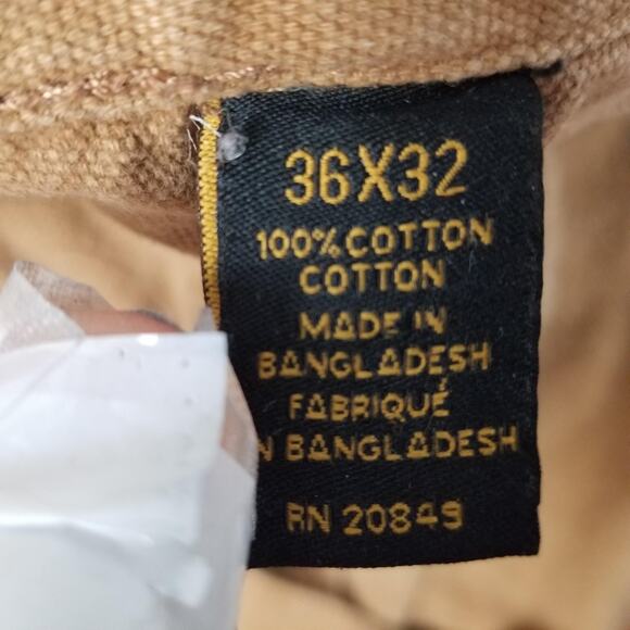 Stanley Pants Mens 36x32 Tan Duck Canvas Carpenter Utility Workwear Heavy Duty - Picture 16 of 16